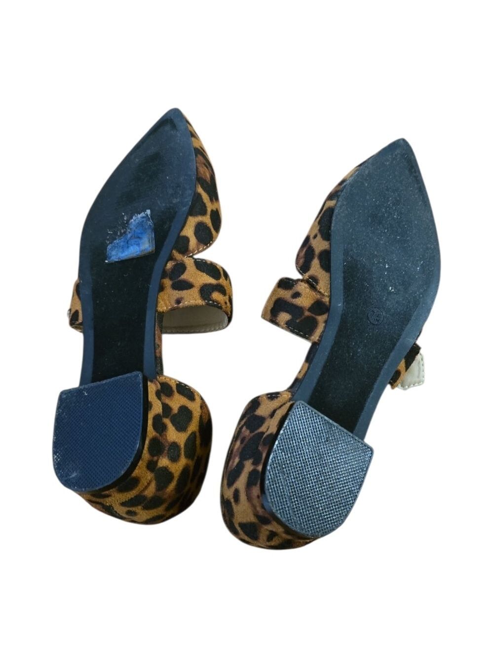 Adams Leopard Print Ballet Flats Buckle Women’s Size 7.5 Brown Black - Picture 6 of 6